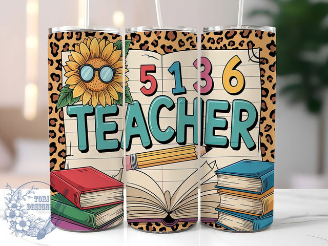 Teacher Gift School Tumbler Wrap, School Themed Tumbler, 20oz Teacher Gift, Sublimation Tumbler Design, Custom Teacher Cup, Educator Tumbler Wrap, Personalized Teacher Tumbler Sublimation ToriDesigns 