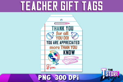 Teacher Gift Tag Sublimation | Teacher Tag PNG Design | Gift Label PNG | PNG File Sublimation The T Store Design 