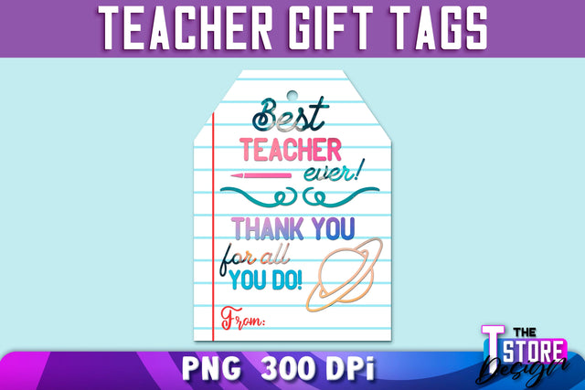 Teacher Gift Tag Sublimation | Teacher Tag PNG Design | Gift Label PNG | PNG File Sublimation The T Store Design 