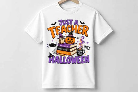 Teacher Halloween PNG | Just A Teacher Who Loves Halloween SVG BillahCrafts 