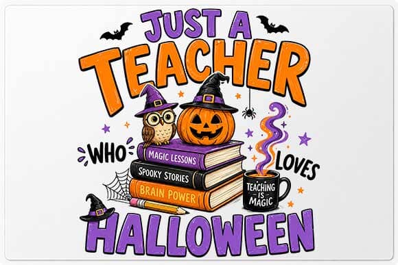 Teacher Halloween PNG | Just A Teacher Who Loves Halloween SVG BillahCrafts 