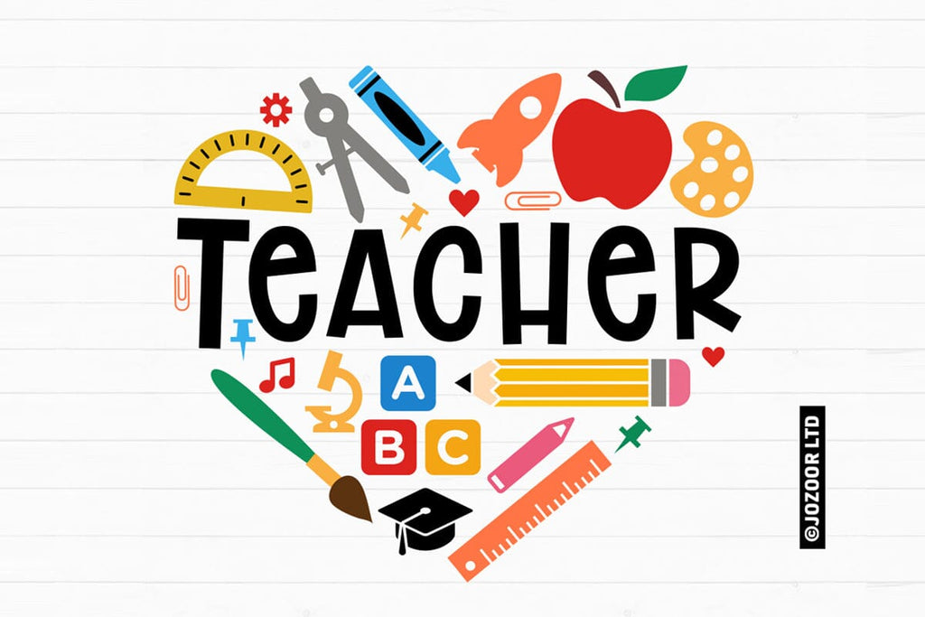 Teacher Heart Back to School SVG - So Fontsy