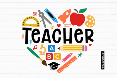 Teacher Heart Back to School SVG SVG Jozoor 
