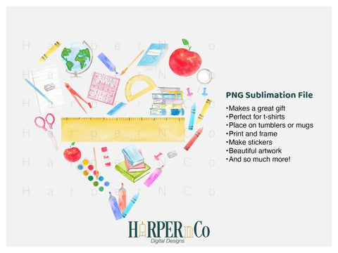 Teacher Heart Bundle of 3 SVG PNG Cut EPS File SVG HarperNCo 