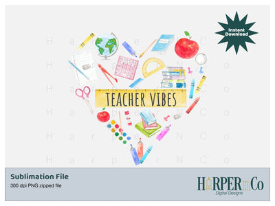 Teacher Heart Bundle of 3 SVG PNG Cut EPS File SVG HarperNCo 