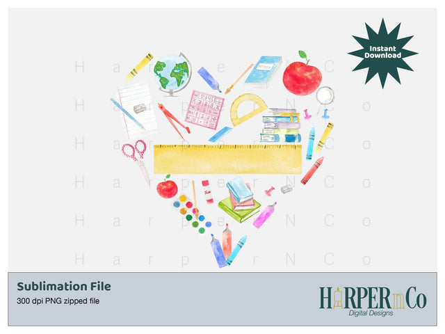Teacher Heart Bundle of 3 SVG PNG Cut EPS File SVG HarperNCo 