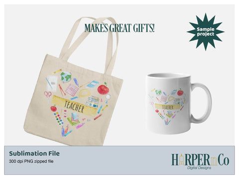 Teacher Heart SVG PNG Cut EPS File SVG HarperNCo 