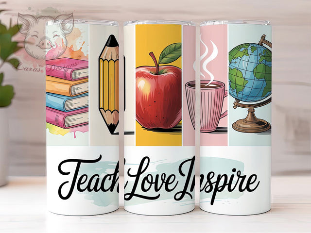 Teacher Inspo Life 20oz Tumbler, Inspirational Wrap, Sublimation Gift, Educator Mug, 20oz Tumbler Design, Teacher Life Quote, Classroom Theme Sublimation Lara' s Designs 