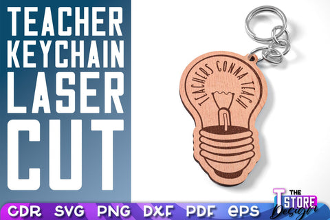Teacher Keychain Laser Cut | School Design | Teacher Gift | CNC Files SVG The T Store Design 