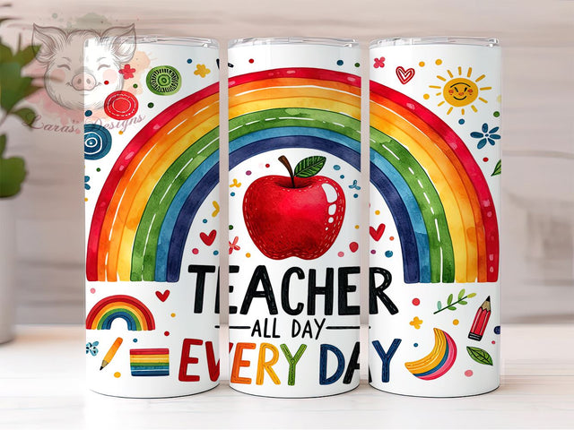 Teacher Life 20oz Tumbler Png, Straight & Tapered Tumbler Png, Teacher Appreciation Tumbler Png, Digital Download PNG Sublimation Lara' s Designs 