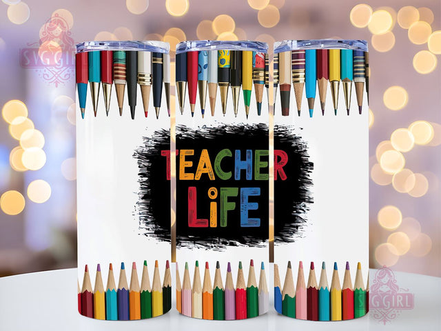 Teacher Life 20oz Tumbler Wrap Sublimation Design, Straight Tapered Tumbler Wrap, Affirmation Teachers Tumbler Png, Instant Digital Download Sublimation SvggirlplusArt 