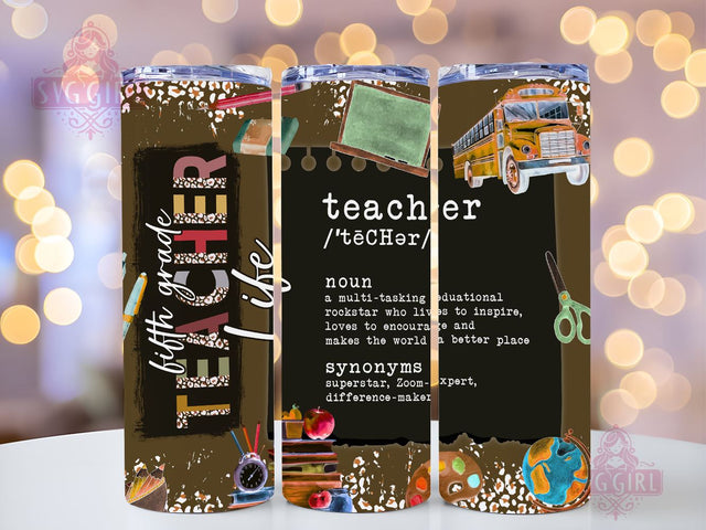 Teacher Life 20oz Tumbler Wrap Sublimation Design, Straight Tapered Tumbler Wrap, Teacher Affirmations Tumbler Png, Instant Digital Download Sublimation SvggirlplusArt 