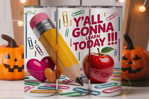 Teacher Life 20oz Tumbler Wrap Sublimation PixelChick 