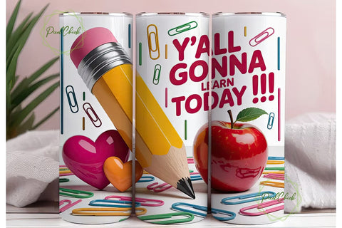 Teacher Life 20oz Tumbler Wrap Sublimation PixelChick 