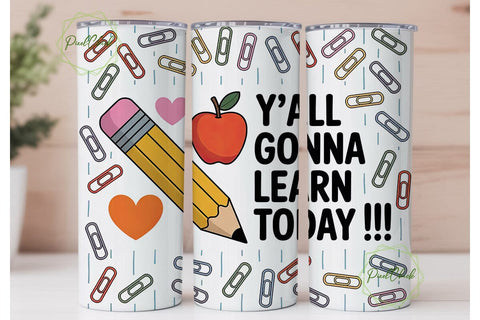 Teacher Life 20oz Tumbler Wrap Sublimation PixelChick 