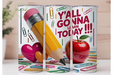 Teacher Life 20oz Tumbler Wrap Sublimation PixelChick 
