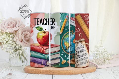 Teacher Life 20oz Tumbler Wrap Sublimation sassyprint 
