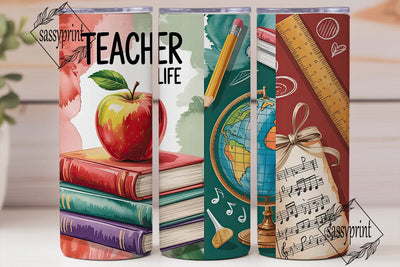 Teacher Life 20oz Tumbler Wrap Sublimation sassyprint 