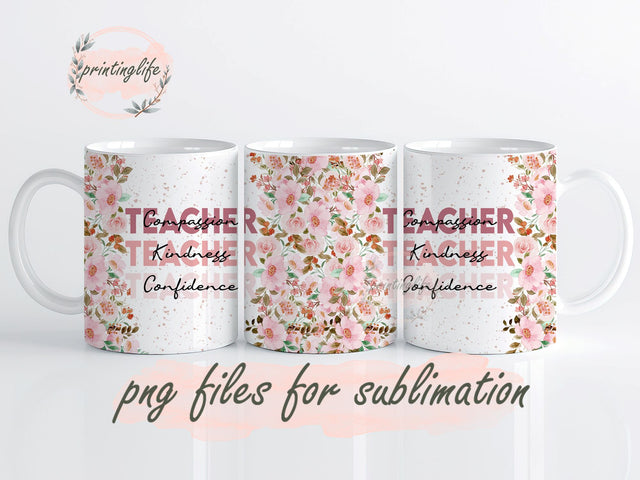 Teacher life Breath Dragonfly Mug Wrap Design, Instant Digital Design Download Mug Wrap Design, Mug Design PNG Sublimation PrintingLife 