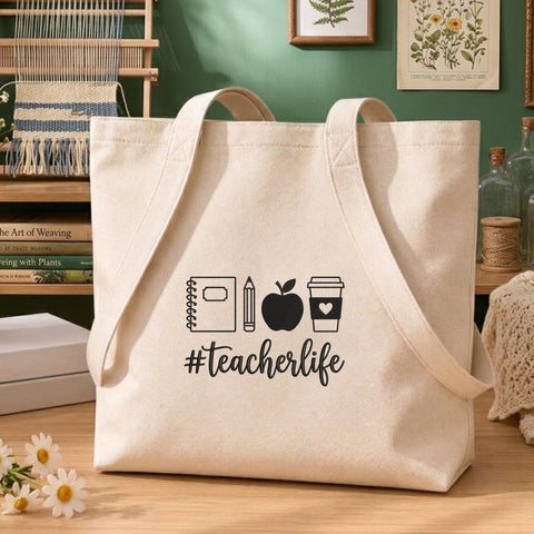 Teacher Life Embroidery Design – #TeacherLife Notebook Apple Pencil Coffee School Machine Embroidery File Embroidery/Applique DESIGNS PatternFeed8 