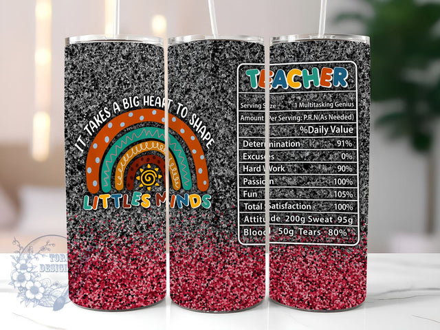 Teacher Life Facts 20oz Skinny Tumbler, Teachers Appreciation Tumbler Png, Straight & Tapered Tumbler Wrap, Instant Digital Download Sublimation ToriDesigns 