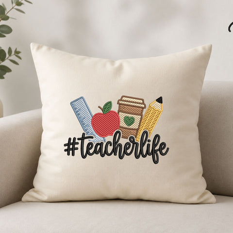 Teacher Life Machine Embroidery Design – School Supplies Teacher Appreciation Embroidery File Embroidery/Applique DESIGNS PatternFeed8 