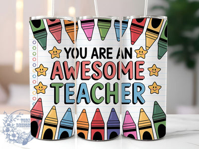 Teacher Life Notepad 20oz Tumbler, Notepad Wrap, Sublimation Gift, Educator Mug, 20oz Tumbler Design, Teacher Life Quote, Classroom Theme Sublimation ToriDesigns 