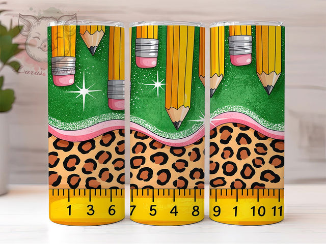 Teacher Life Pencil School Tumbler, Pencil Tumbler Wrap, School Tumbler Design, 20oz Sublimation Wrap, Back To School Tumbler, Educator Gift Tumbler, Classroom Tumbler Wrap Sublimation Lara' s Designs 
