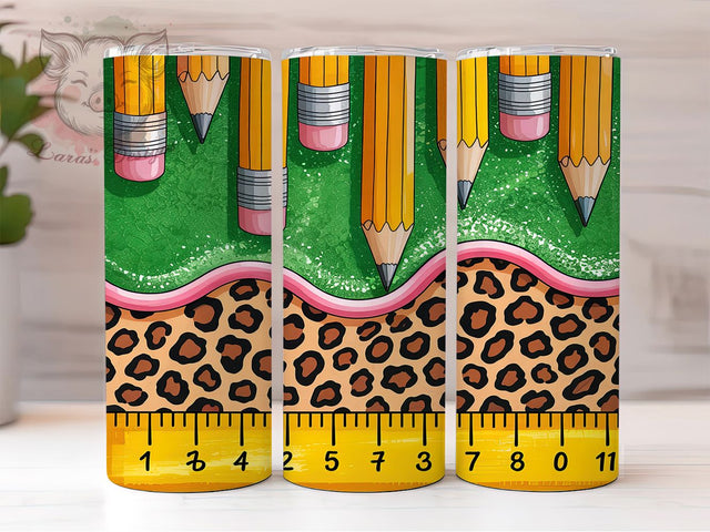 Teacher Life Pencil School Tumbler, Pencil Tumbler Wrap, School Tumbler Design, 20oz Sublimation Wrap, Back To School Tumbler, Educator Gift Tumbler, Classroom Tumbler Wrap Sublimation Lara' s Designs 