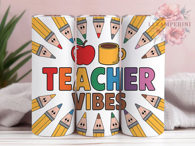 Teacher Life Rainbow Letters 20oz Tumbler Wrap, Rainbow Letters, Curved Pattern, Colorful Design, School Theme, 20oz Tumbler Wrap, Sublimation PNG Sublimation Li Zamperini 