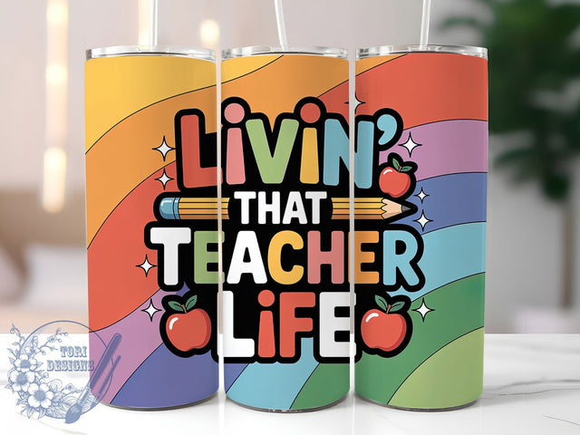 Teacher Lifestyle 20oz Tumbler, Lifestyle Wrap, Sublimation Gift, Educator Mug, 20oz Tumbler Design, Teacher Life Quote, Classroom Theme Sublimation ToriDesigns 