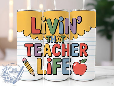 Teacher Lifestyle 20oz Tumbler, Lifestyle Wrap, Sublimation Gift, Educator Mug, 20oz Tumbler Design, Teacher Life Quote, Classroom Theme Sublimation ToriDesigns 