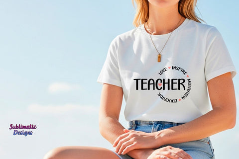 Teacher Love Inspire Motivator Educator SVG Cut File SVG Sublimatiz Designs 
