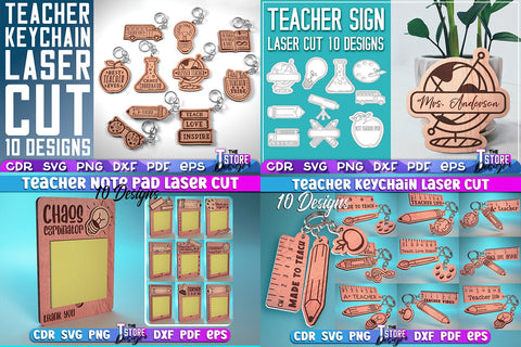 Teacher Mega Laser Cut SVG Bundle | School Megabundle | Mega Engraving SVG | CNC Files | Laser Cut Designs | Mega Bundle Laser Cut SVG Design SVG The T Store Design 