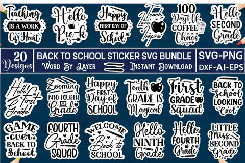 Teacher Mega SVG Bundle, Back to School Mega Bundle, 100 Days of School SVG BUNDLE SVG DesignPlante 503 