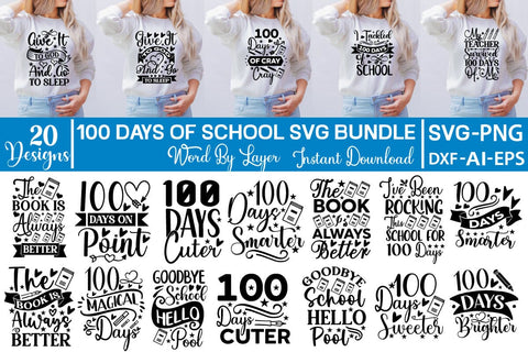 Teacher Mega SVG Bundle, Back to School Mega Bundle, 100 Days of School SVG BUNDLE SVG DesignPlante 503 