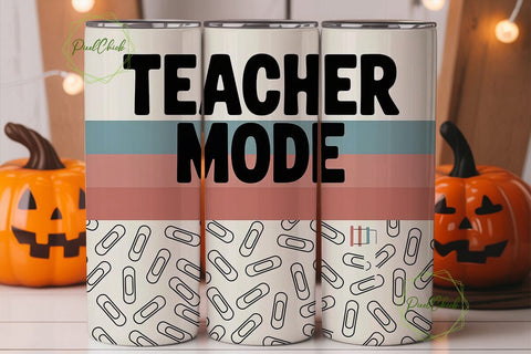 Teacher Mode 20oz Tumbler Wrap Sublimation PixelChick 