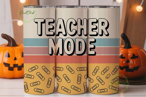 Teacher Mode 20oz Tumbler Wrap Sublimation PixelChick 