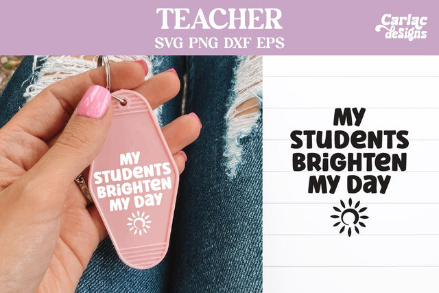 Teacher Motel Keychain SVG SVG Carla C Designs 