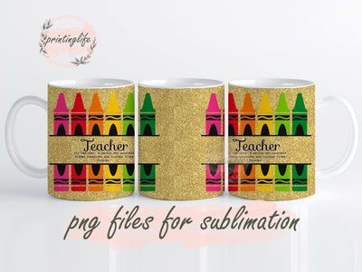 Teacher Mug Wrap PNG Sublimation Design Mug Wrap for Teacher Back To School Design Sublimation PrintingLife 