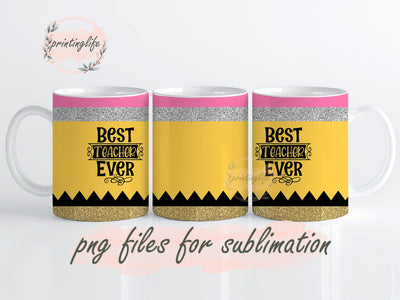 Teacher Mug Wrap PNG Sublimation Design Mug Wrap for Teacher Back To School Design Sublimation PrintingLife 