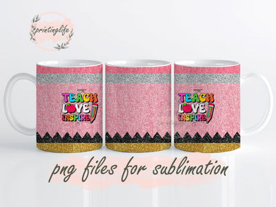 Teacher Mug Wrap PNG Sublimation Design Mug Wrap for Teacher Back To School Design Sublimation PrintingLife 