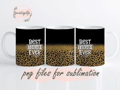 Teacher Mug Wrap PNG Sublimation Design Mug Wrap for Teacher Back To School Design Sublimation PrintingLife 