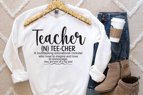 Teacher n teecher a multitasking educational rockstar SVG Design SVG Designangry 