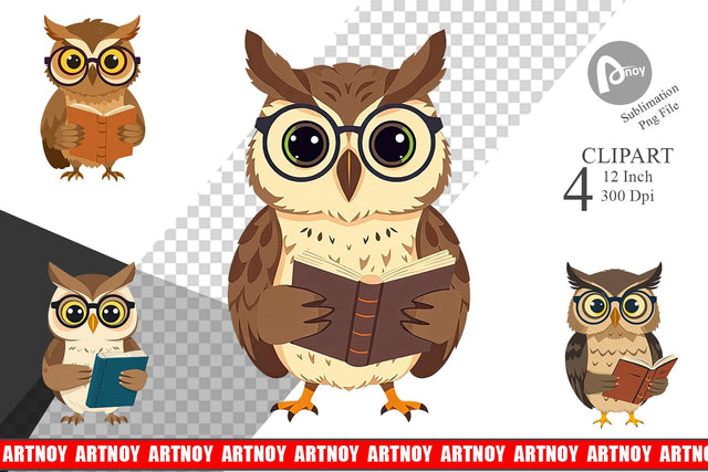 Teacher Owl Clipart Sublimation artnoy 