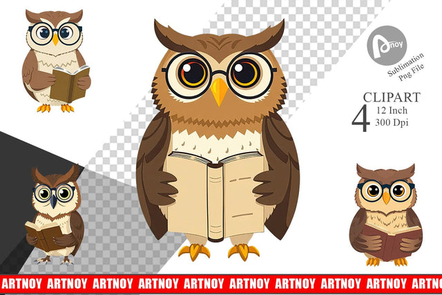 Teacher Owl Clipart Sublimation artnoy 