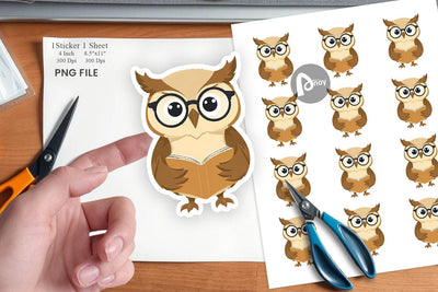 Teacher Owl Sticker Sublimation artnoy 