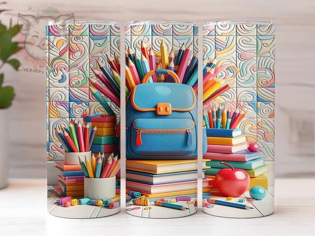 Teacher Pencil School Tumbler, Teacher Theme, Pencil Design, Classroom Style, Education Vibes, 20Oz Tumbler, Sublimation Wrap Sublimation Lara' s Designs 