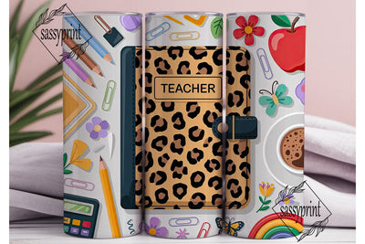 Teacher Planner 20oz Tumbler Wrap Sublimation sassyprint 