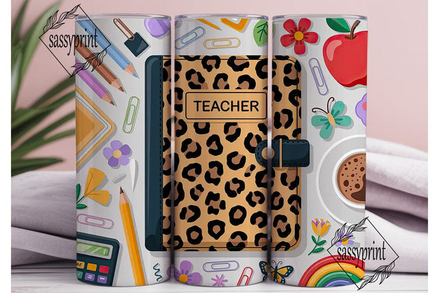 Teacher Planner 20oz Tumbler Wrap Sublimation sassyprint 